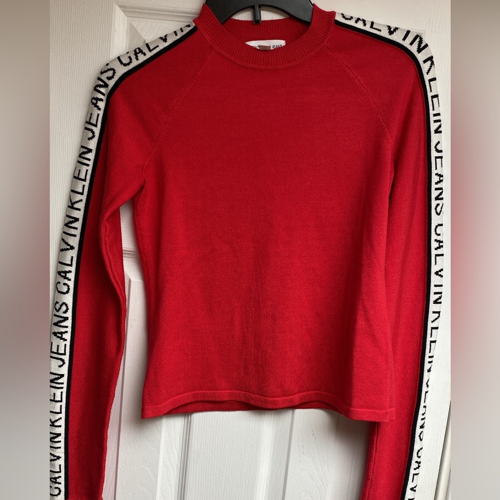 Red Calvin Klein top, size XS.